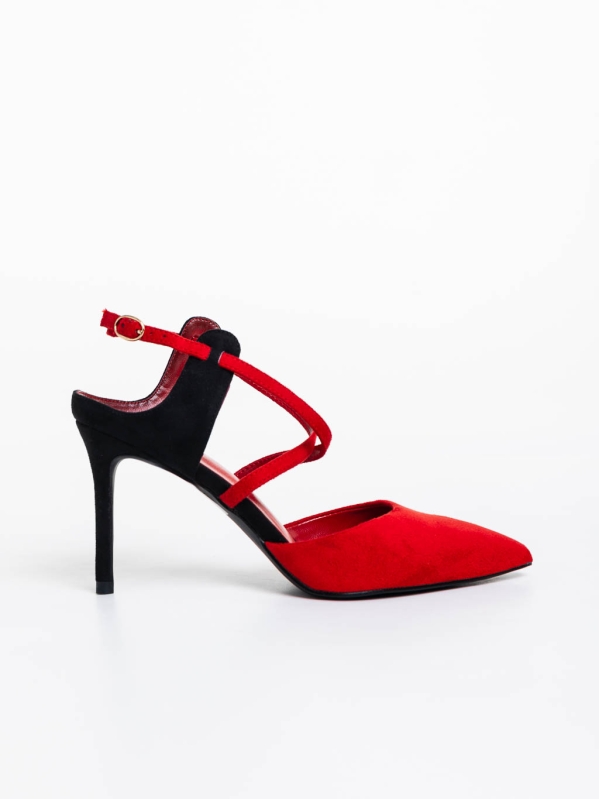 Γυναικεία παπούτσιακόκκινα από ύφασμα Saleena, 5 - Kalapod.gr