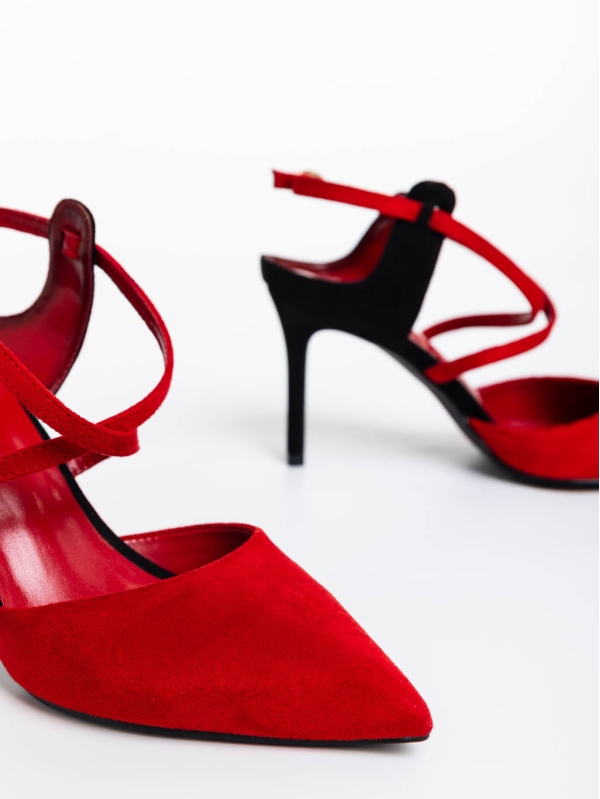 Γυναικεία παπούτσιακόκκινα από ύφασμα Saleena, 6 - Kalapod.gr