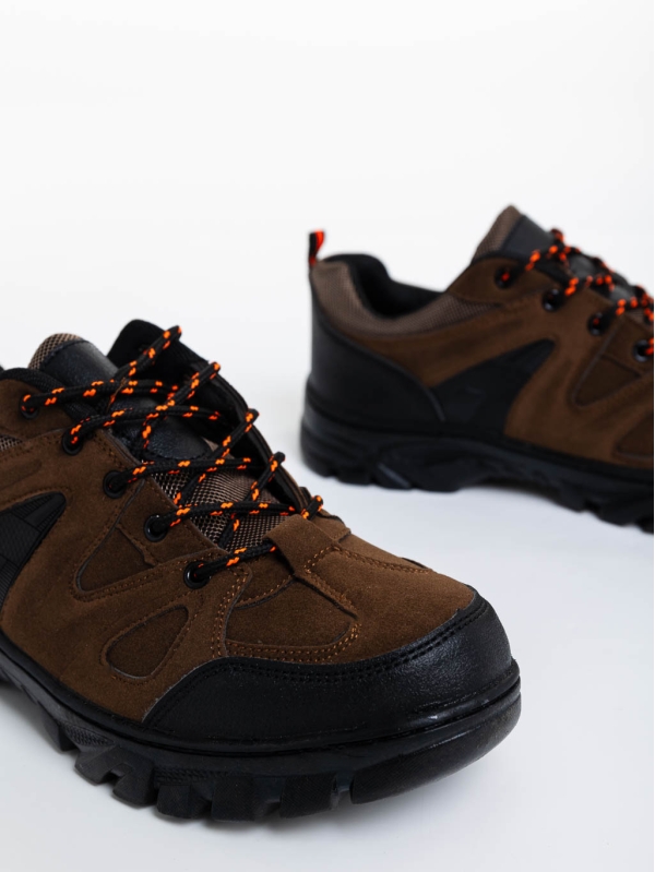 Ανδρικά αθλητικά παπούτσια κάμελ από οικολογικό δέρμα Astor, 4 - Kalapod.gr