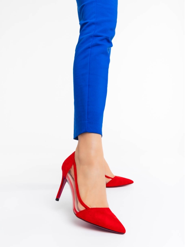 Γυναικεία παπούτσια κόκκινα από ύφασμα Ambar, 2 - Kalapod.gr