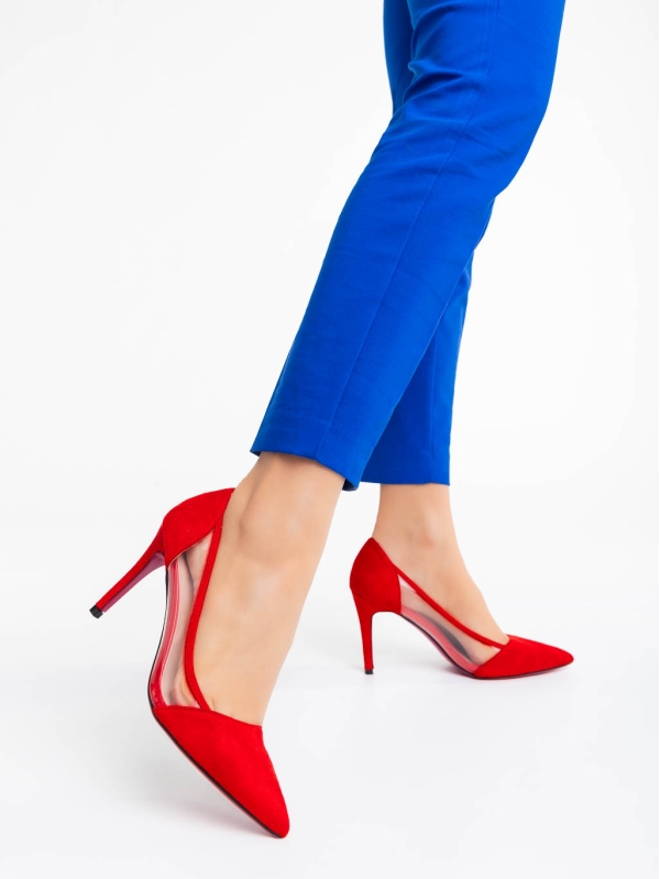 Γυναικεία παπούτσια κόκκινα από ύφασμα Ambar - Kalapod.gr