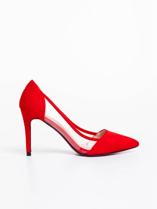 Γυναικεία παπούτσια κόκκινα από ύφασμα Ambar, 5 - Kalapod.gr