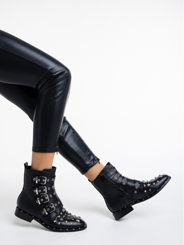 Γυναικεία μπότακια  μαύρα  από οικολογικό δέρμα Susanita - Kalapod.gr