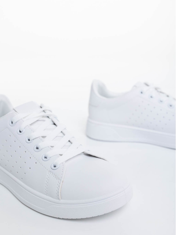 Γυναικεία αθλητικά παπούτσια λευκά από οικολογικό δέρμα Rasine, 6 - Kalapod.gr