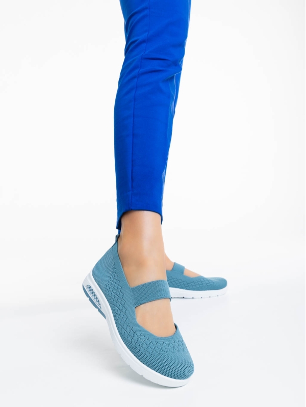 Γυναικεία αθλητικά παπούτσια μπλε από ύφασμα Renora, 2 - Kalapod.gr
