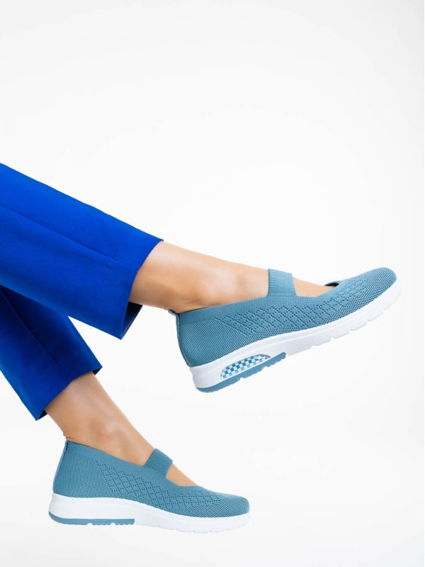Γυναικεία αθλητικά παπούτσια μπλε από ύφασμα Renora, 3 - Kalapod.gr