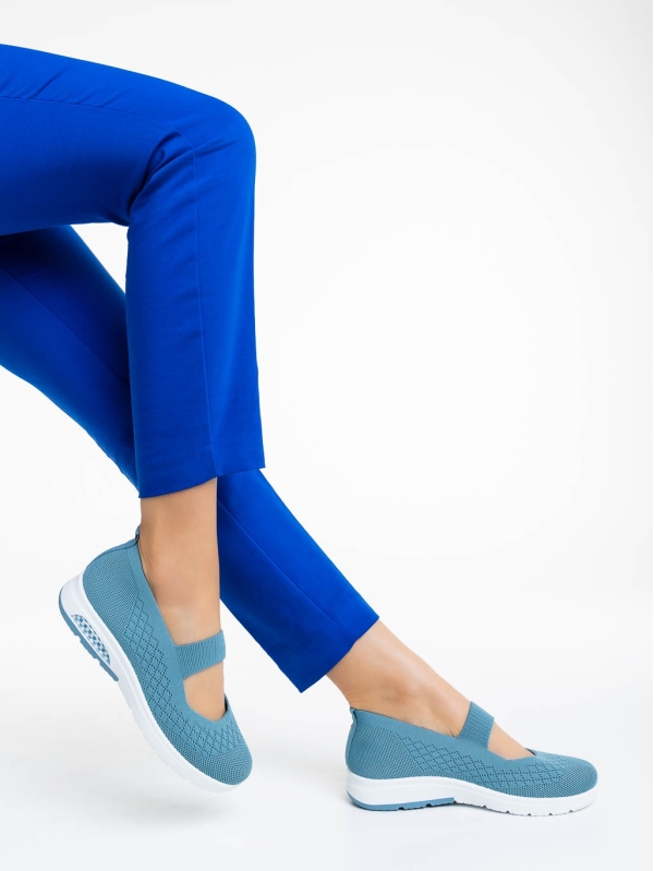 Γυναικεία αθλητικά παπούτσια μπλε από ύφασμα Renora, 4 - Kalapod.gr