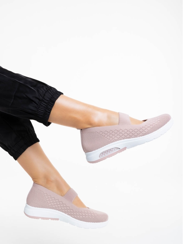 Γυναικεία αθλητικά παπούτσια ροζ από ύφασμα Renora - Kalapod.gr