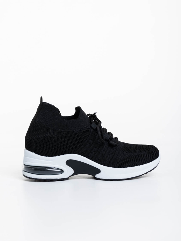 Γυναικεία αθλητικά παπούτσια μαύρα από ύφασμα Resma, 5 - Kalapod.gr
