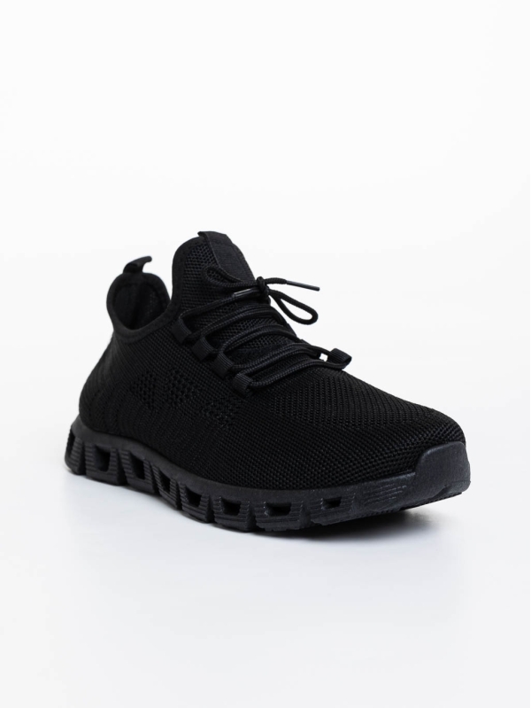 Ανδρικά αθλητικά παπούτσια μαύρα από ύφασμα Astor - Kalapod.gr