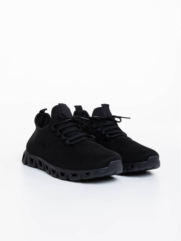 Ανδρικά αθλητικά παπούτσια μαύρα από ύφασμα Astor, 2 - Kalapod.gr