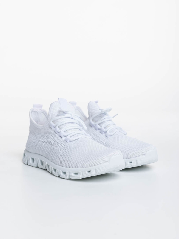Ανδρικά αθλητικά παπούτσια λευκά από ύφασμα Astor, 2 - Kalapod.gr