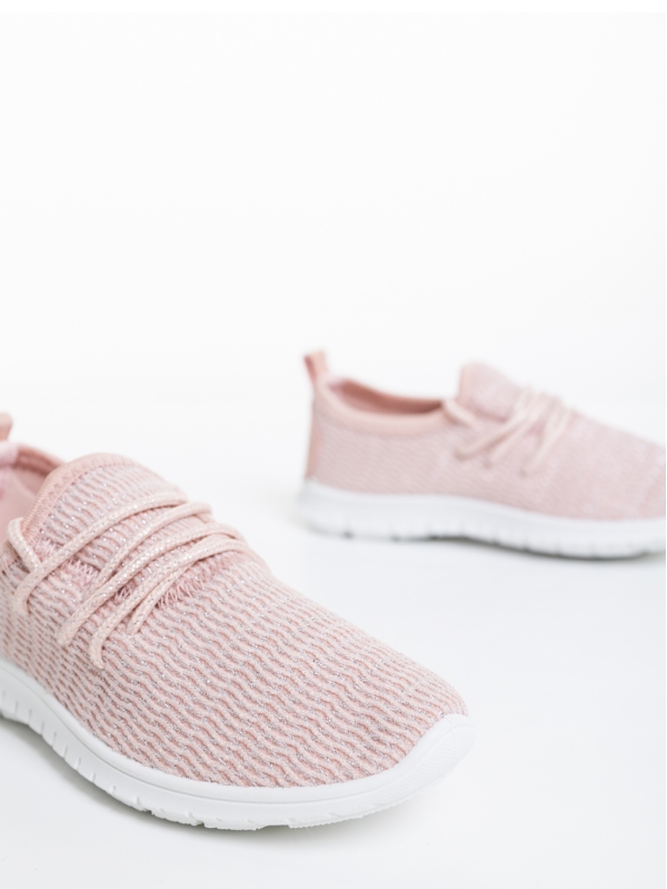 Παιδικά αθλητικά παπούτσια ροζ από ύφασμα Winda, 4 - Kalapod.gr