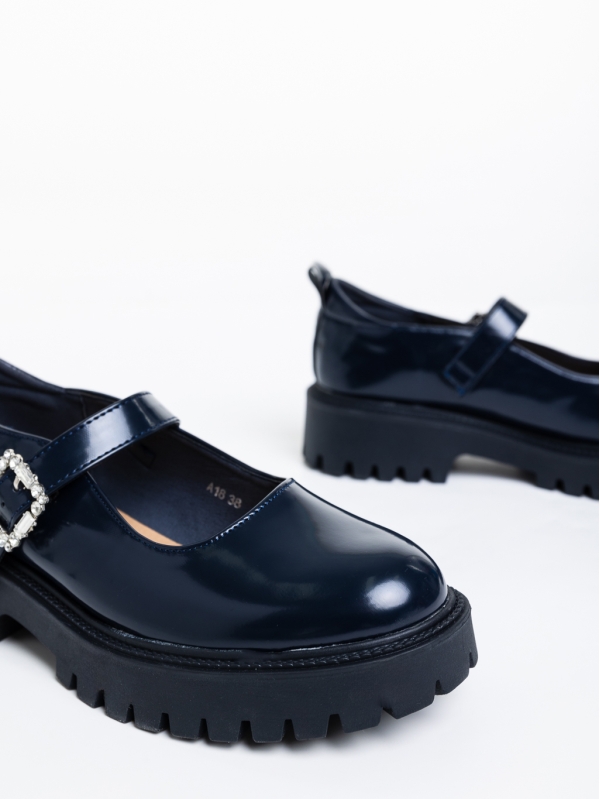 Γυναικεία casual παπούτσια μπλε σκούρο από οικολογικό δέρμα Agatha, 6 - Kalapod.gr