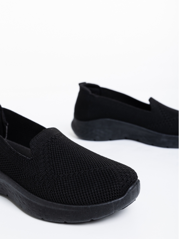 Γυναικεία αθλητικά παπούτσια μαύρα από ύφασμα Amyna, 8 - Kalapod.gr