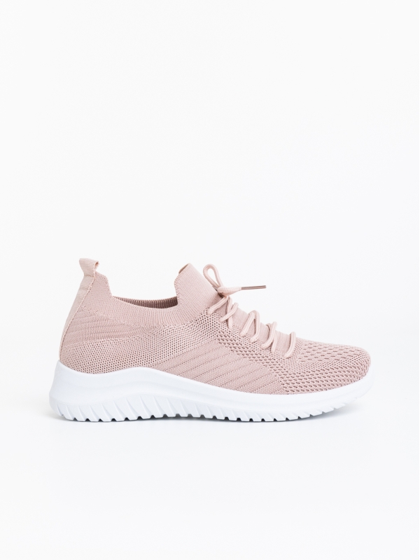 Γυναικεία αθλητικά παπούτσια ροζ από ύφασμα Therese, 7 - Kalapod.gr