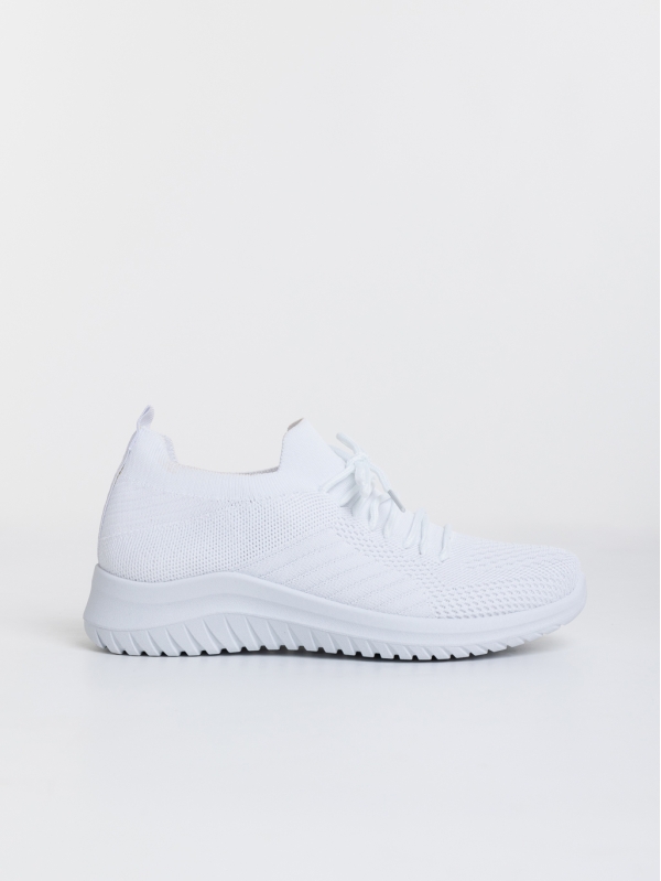 Γυναικεία αθλητικά παπούτσια λευκά από ύφασμα Therese, 5 - Kalapod.gr