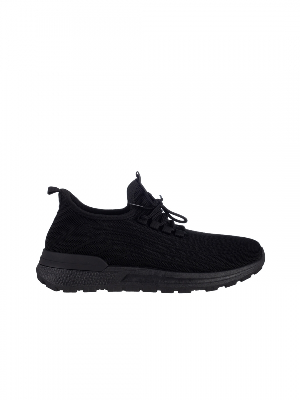 Ανδρικά αθλητικά παπούτσια μαύρα από ύφασμα Ramiro, 4 - Kalapod.gr
