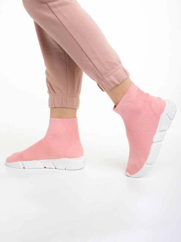Γυναικεία αθλητικά παπούτσια  ροζ  από ύφασμα  Barica, 3 - Kalapod.gr