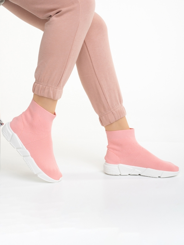 Γυναικεία αθλητικά παπούτσια  ροζ  από ύφασμα  Barica, 5 - Kalapod.gr