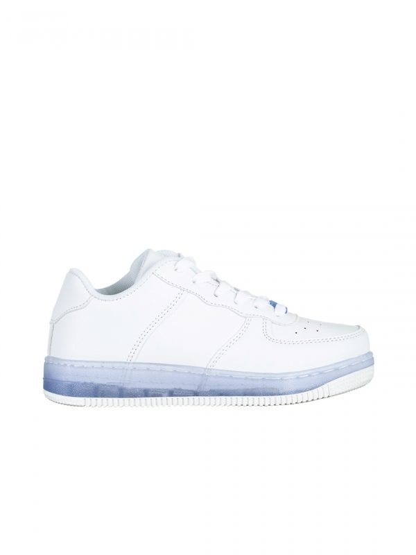 Παιδικά αθλητικά παπούτσια  λευκά με μπλε από οικολογικό δέρμα Carsyn, 4 - Kalapod.gr