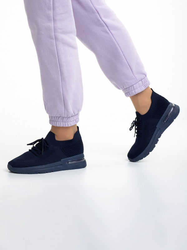 Γυναικεία αθλητικά παπούτσια μπλε από ύφασμα Miyoko, 3 - Kalapod.gr