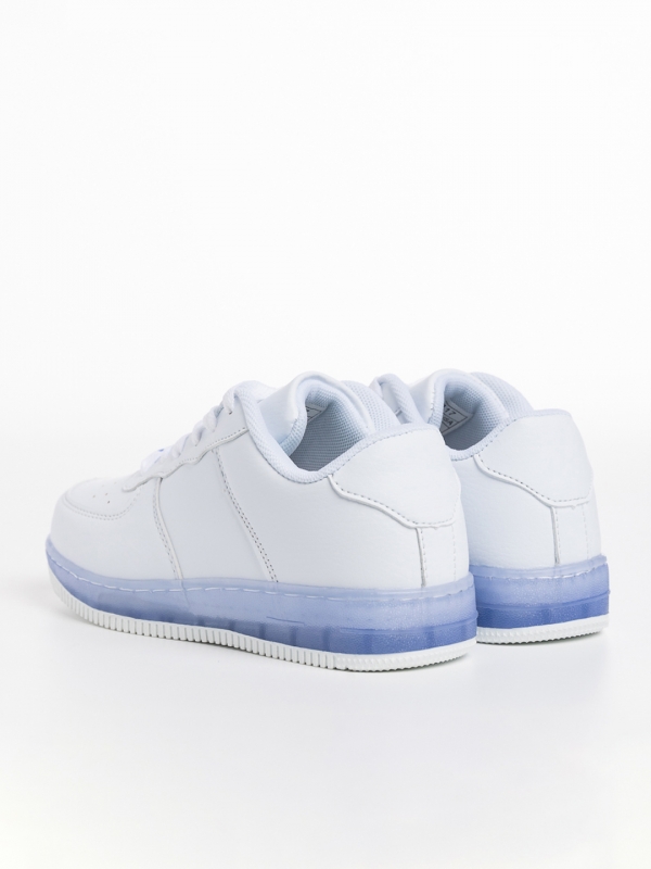 Παιδικά αθλητικά παπούτσια  λευκά με μπλε από οικολογικό δέρμα Carsyn, 3 - Kalapod.gr
