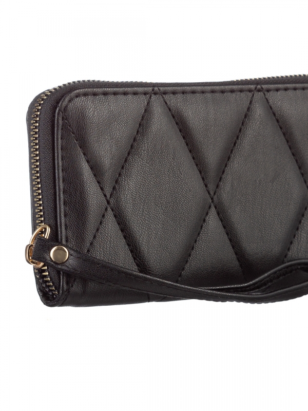 Γυναικείο πορτοφόλι μαύρο από οικολογικό δέρμα  Chita, 4 - Kalapod.gr