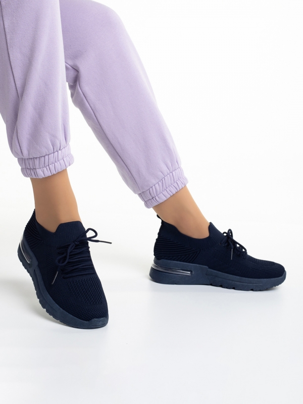 Γυναικεία αθλητικά παπούτσια μπλε από ύφασμα Miyoko, 5 - Kalapod.gr