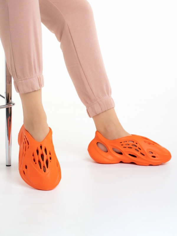 Γυναικεία αθλητικά παπούτσια  πορτοκαλί από πολυουρεθάνη Grania, 5 - Kalapod.gr