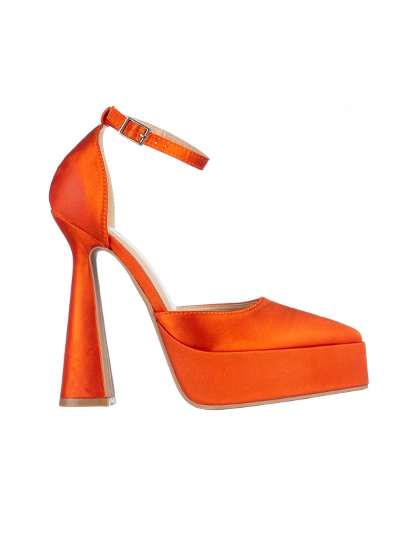 Γυναικεία παπούτσια   πορτοκαλί από ύφασμα  Medeia, 6 - Kalapod.gr