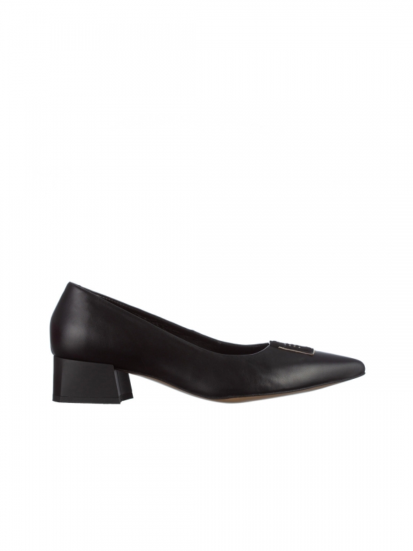 Γυναικεία παπούτσια Marco μαύρα από φυσικό δέρμα Kamini, 6 - Kalapod.gr