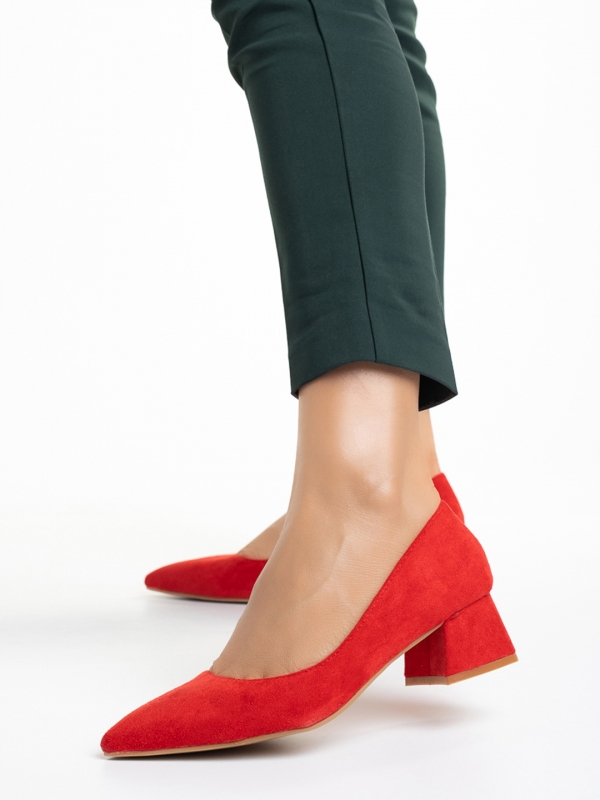 Γυναικεία παπούτσια κόκκινα από ύφασμα Cataleya, 2 - Kalapod.gr