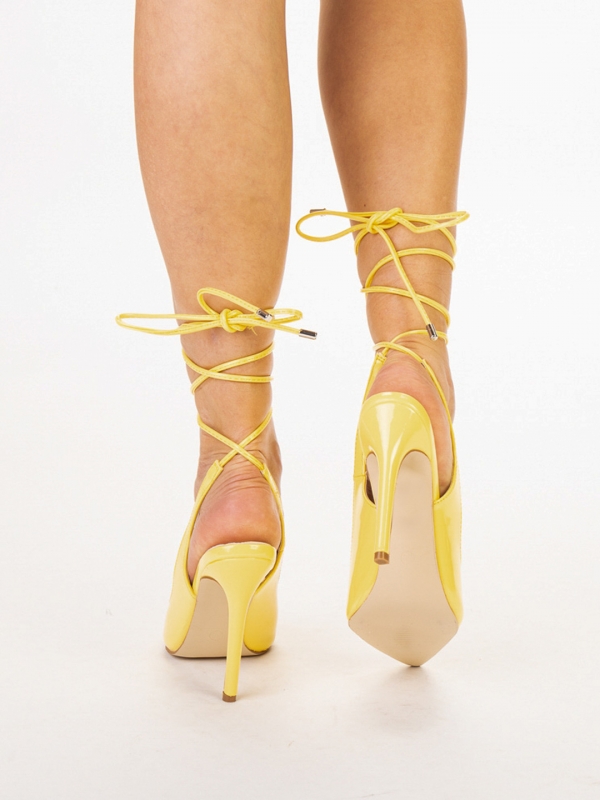 Γυναικεία παπούτσια  Davina κίτρινα, 4 - Kalapod.gr