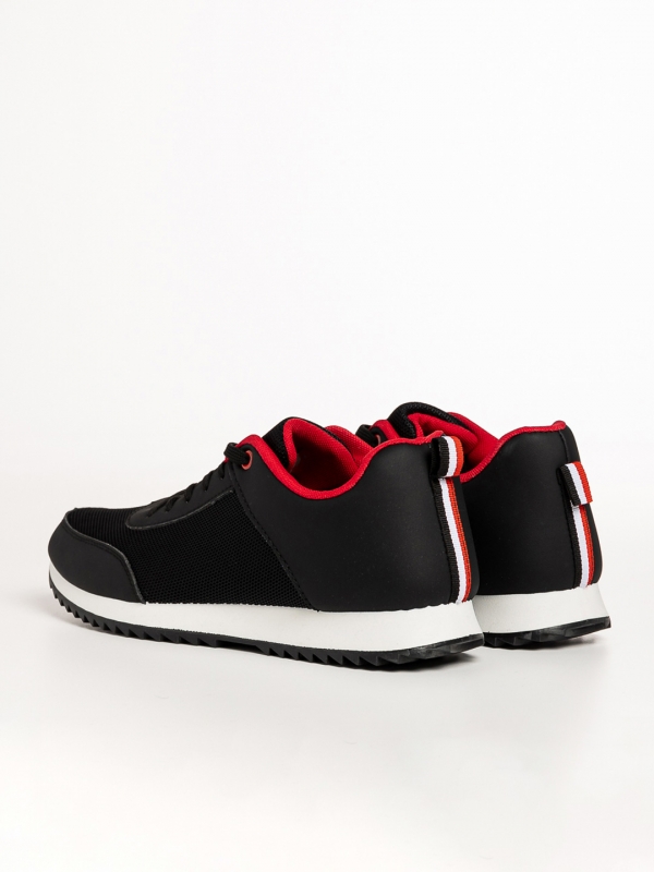 Ανδρικά αθλητικά παπούτσια μαύρα από οικολογικό δέρμα και υφαντική ύλη Zander, 3 - Kalapod.gr