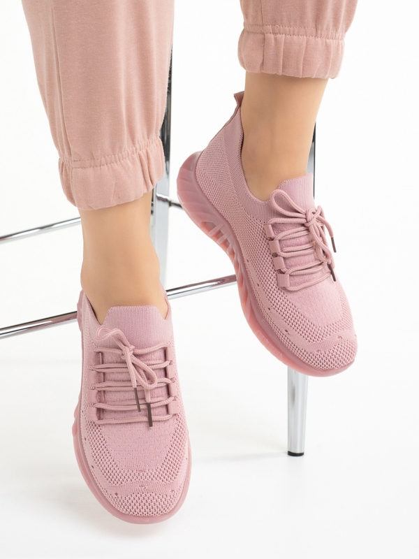 Γυναικεία αθλητικά παπούτσια  ροζ  από ύφασμα  Nevenca - Kalapod.gr