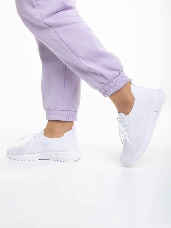 Γυναικεία αθλητικά παπούτσια  λευκά από ύφασμα  Dasa, 3 - Kalapod.gr