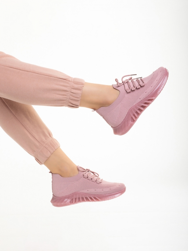 Γυναικεία αθλητικά παπούτσια  ροζ  από ύφασμα  Nevenca, 5 - Kalapod.gr