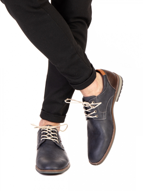 Ανδρικά παπούτσια Vicker σκούρο μπλε, 2 - Kalapod.gr