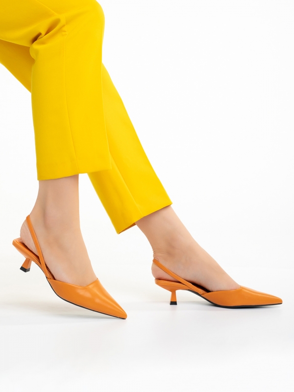 Γυναικεία παπούτσια   πορτοκαλί από οικολογικό δέρμα Arete - Kalapod.gr