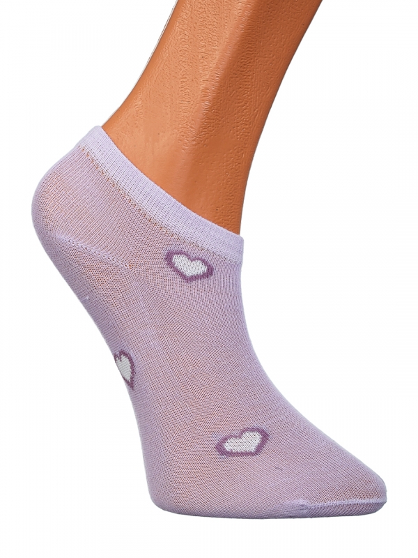 Σετ 2 τεμάχια παιδικές κάλτσες  μώβ κοντές με ένθετα - Kalapod.gr