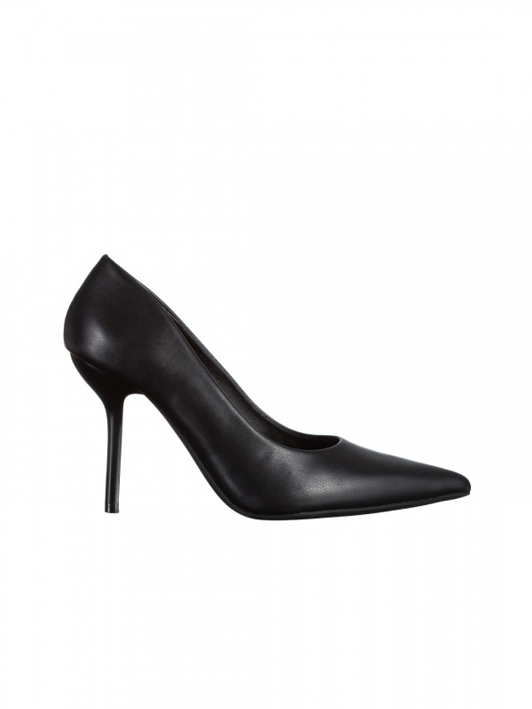 Γυναικεία παπούτσια   μαύρα από οικολογικό δέρμα  Leya, 6 - Kalapod.gr