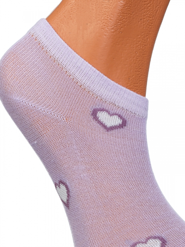 Σετ 2 τεμάχια παιδικές κάλτσες  μώβ κοντές με ένθετα, 2 - Kalapod.gr