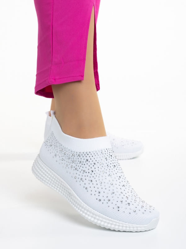Γυναικεία αθλητικά παπούτσια λευκά από ύφασμα Sorrel, 2 - Kalapod.gr