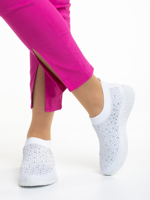 Γυναικεία αθλητικά παπούτσια λευκά από ύφασμα Sorrel, 4 - Kalapod.gr
