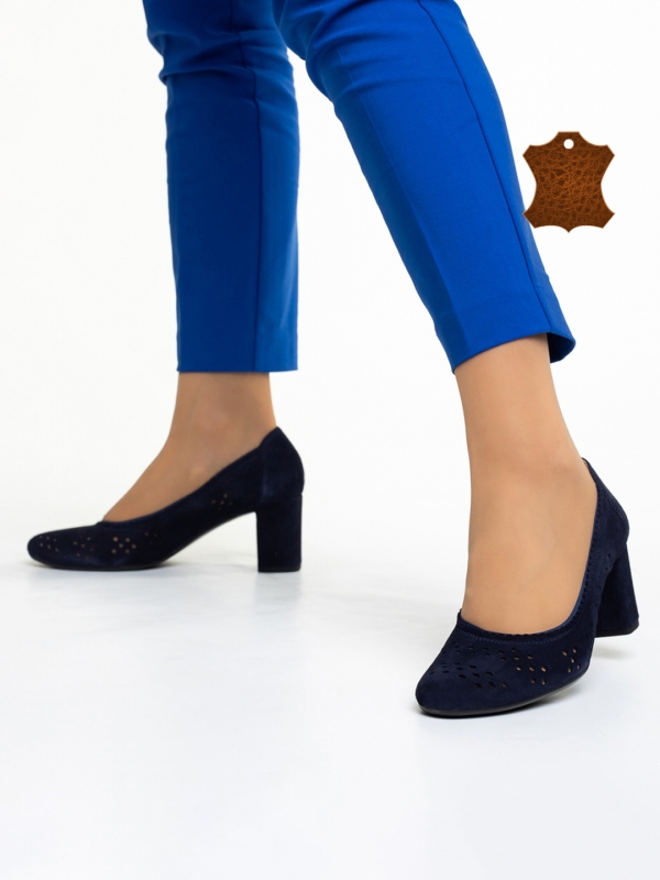 Γυναικεία παπούτσια Marco μπλε από δέρμα καστόρι Gitta - Kalapod.gr