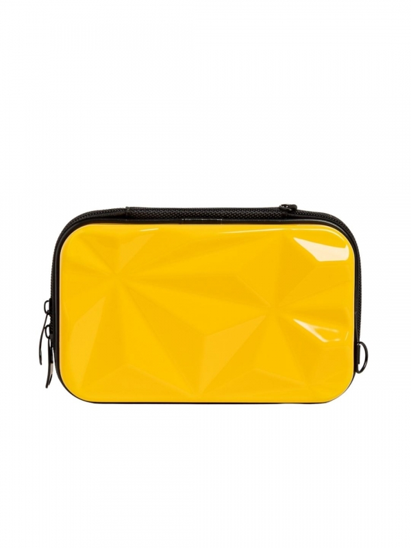 Γυναικεία τσάντα καλλυντικών κίτρινη από ακρυλικό  Mirta, 2 - Kalapod.gr