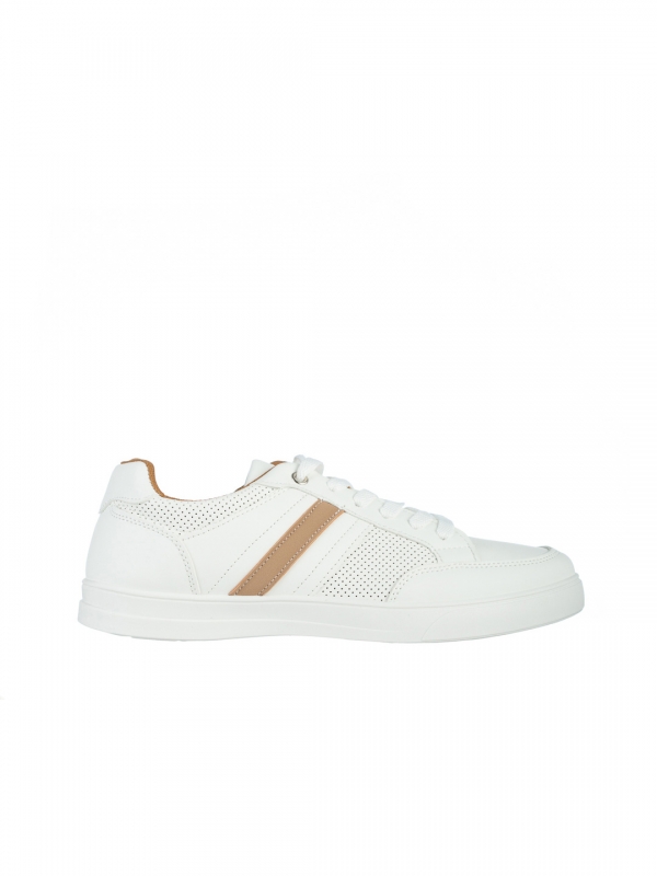Ανδρικά αθλητικά παπούτσια λευκά  από οικολογικό δέρμα Seamus, 4 - Kalapod.gr