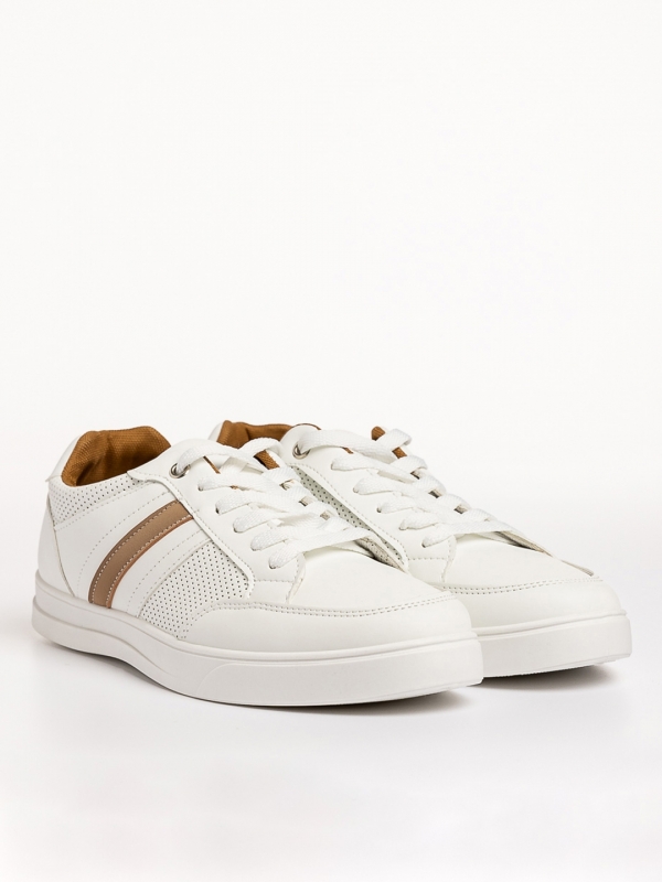 Ανδρικά αθλητικά παπούτσια λευκά  από οικολογικό δέρμα Seamus, 2 - Kalapod.gr