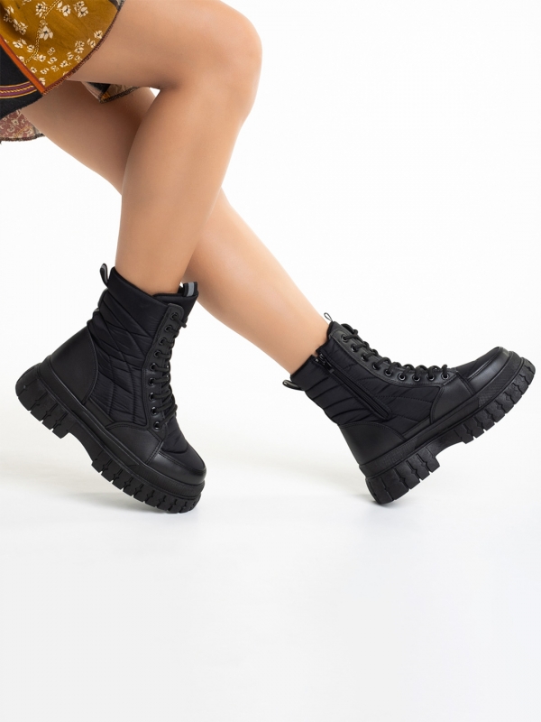 Γυναικεία μπότακια μαύρα από οικολογικό δέρμα Havana - Kalapod.gr